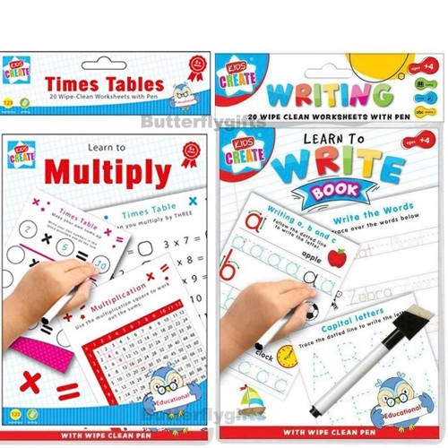 Educational wipe clean books - clean,